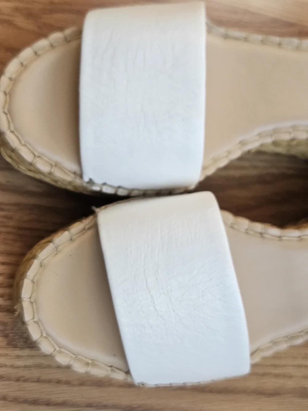 ​Franco Sarto White Leather Wedge Espadrille Sandals